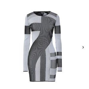 NWT Abstract JUST CAVALLI BY ROBERTO CAVALLI DRESS SHORT BODYCON - Size L
